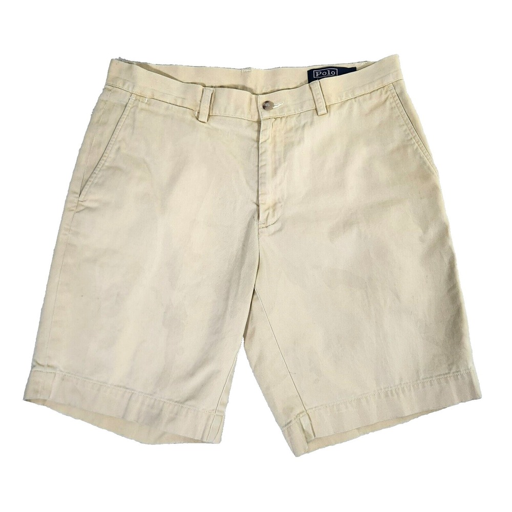 Polo Ralph Lauren Classic Fit 9" Shorts Men's 33 Light Yellow Cotton Chino - Picture 12 of 12